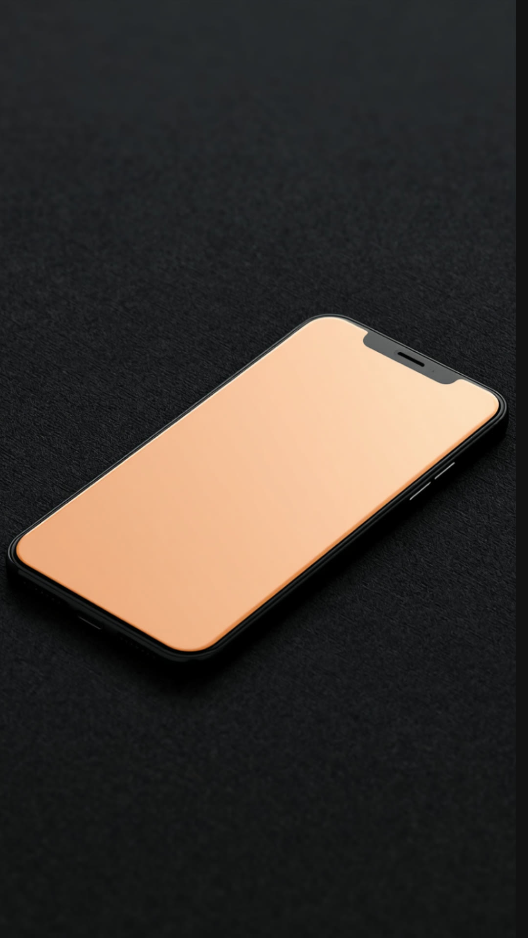 A phone resting on a dark surface, its screen glowing softly.
